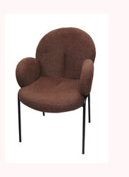 Jilphar Furniture Velvet Fabric Living Room Chair With Armrest, Brown
