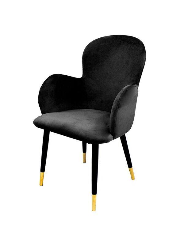 

Jilphar Furniture Velvet Armchair, Black