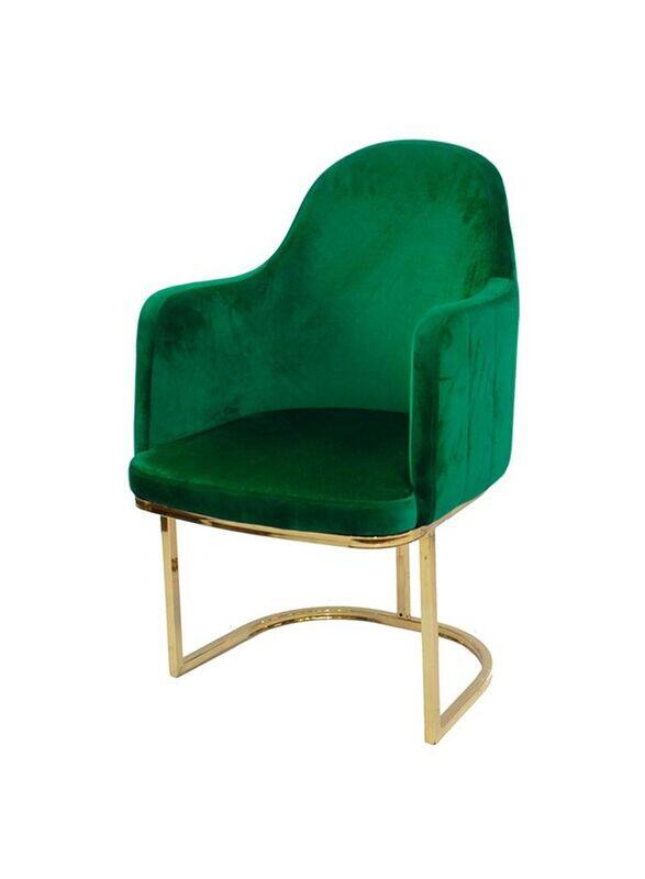 

Jilphar Furniture Half-moon Sofa Arm Chair Premium Velvet with Gold Frame, Green