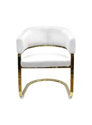 Jilphar Furniture Halfmoon U Velvet Sofa Chair, White