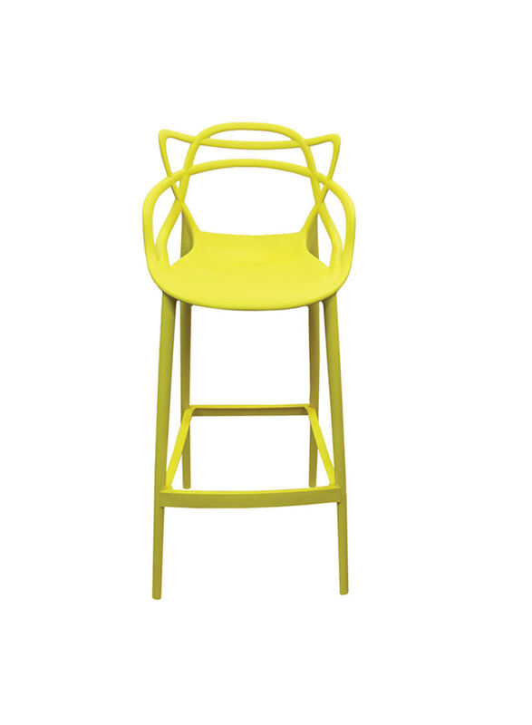 Jilphar Furniture Molded High Bar Dining Chair, Yellow