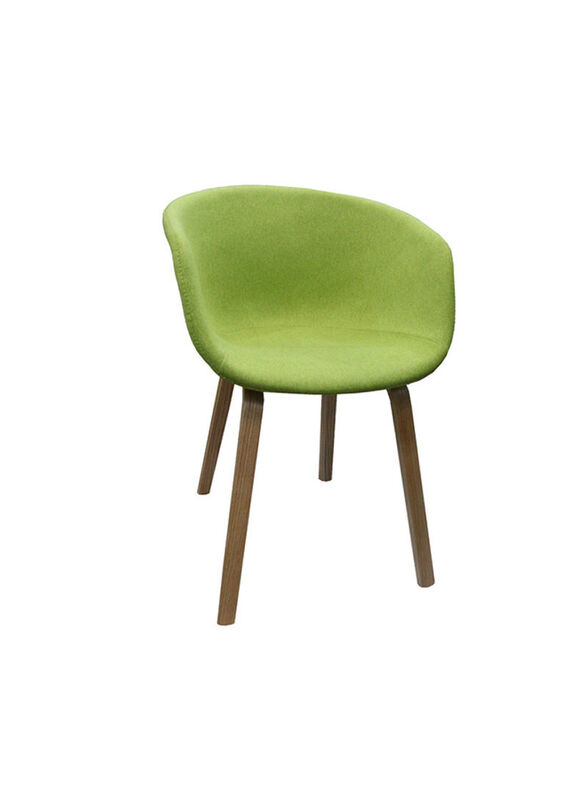 Jilphar Furniture Fabric Dining Chair with Wooden Legs, Green
