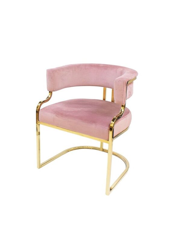 Jilphar Furniture Half-moon Velvet Premium Sofa, Light Pink
