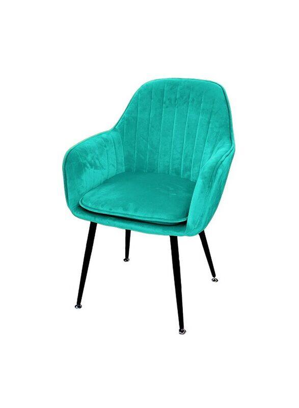 

Jilphar Furniture Velvet Covered Seat with Steel Leg Arm Dining Chair, Green