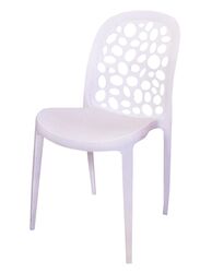 Jilphar Furniture Modern Light Weight Fiber Plastic Armless Chair, White
