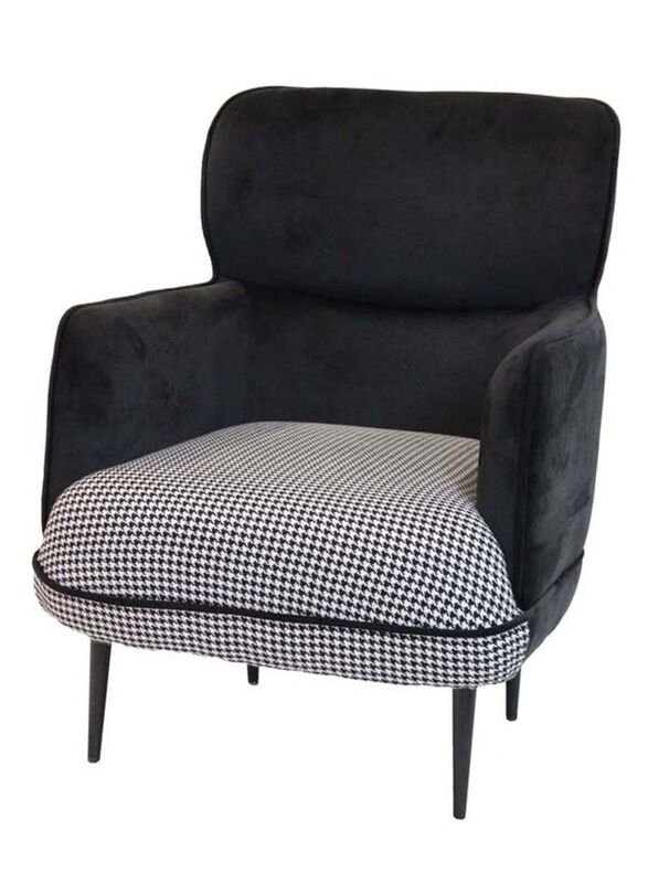 Jilphar Furniture Luxury Armchair with Metal Legs, Black