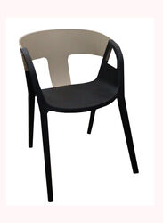Jilphar Furniture Modern Style Fiber With Armrest Plastic Chair, White