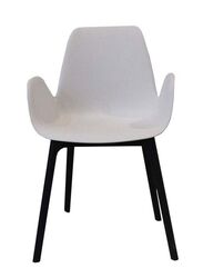 Jilphar Furniture Classical Solid Fiber Plastic Chair with Metal Legs, White