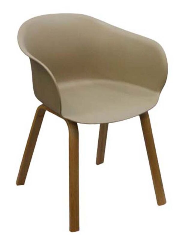 Jilphar Furniture Fiber Plastic Chair with Metal Legs, Beige