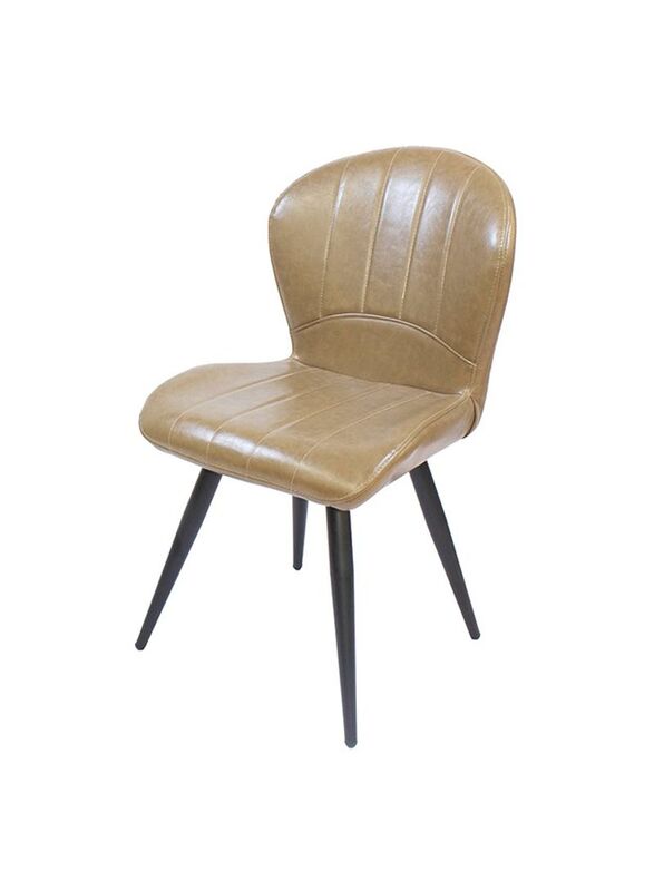 Jilphar Furniture Leather Modern Accent Chair with Steel Legs, Beige
