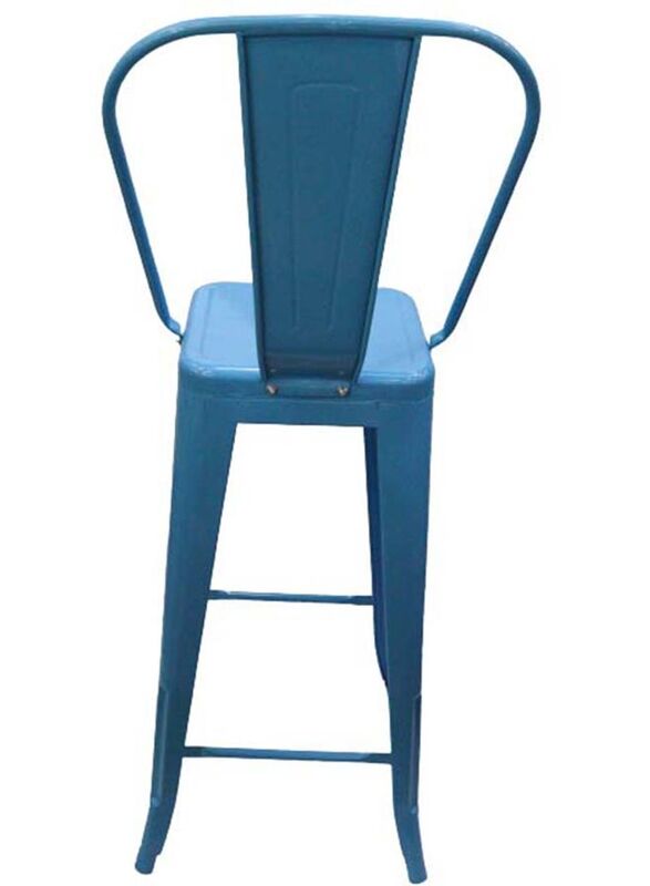 Jilphar Furniture Modern Metal Bar Stool Chair, Blue