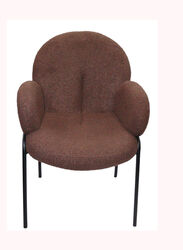 Jilphar Furniture Velvet Fabric Living Room Chair With Armrest, Brown