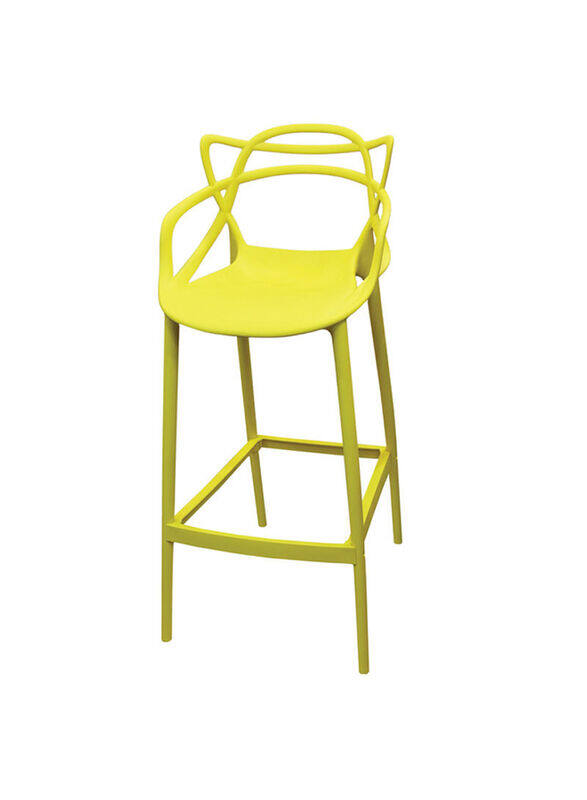 Jilphar Furniture Molded High Bar Dining Chair, Yellow