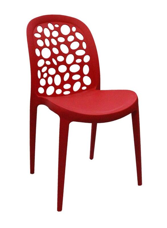 Jilphar Furniture Modern Light Weight Fiber Plastic Armless Chair, Red