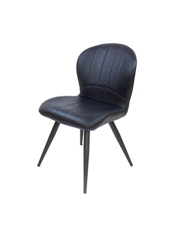 Jilphar Furniture Leather Modern Accent Chair With Steel Legs, Black