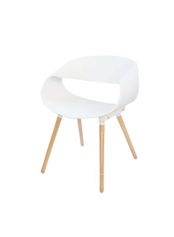 

Jilphar Furniture Curvy Modern Dining Premium Chair With Wood Leg, White