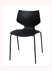 Jilphar Furniture Armless Fiber Plastic Chair, Black