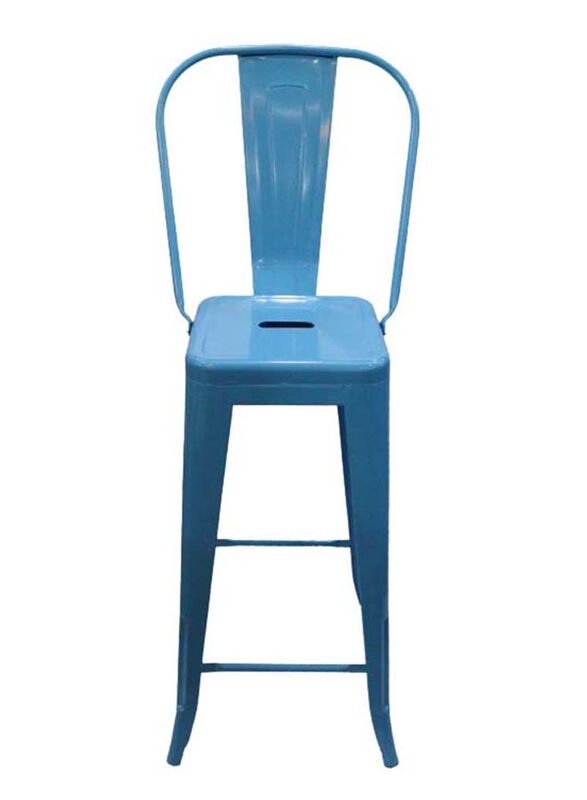 Jilphar Furniture Modern Metal Bar Stool Chair, Blue