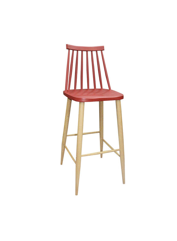 Jilphar Furniture Modern High Bar Chair with Metal Legs, Red