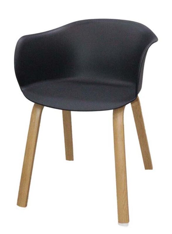 Jilphar Furniture Fiber Plastic Chair with Metal Legs, Black