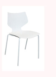Jilphar Furniture Armless Fiber Plastic Chair, White