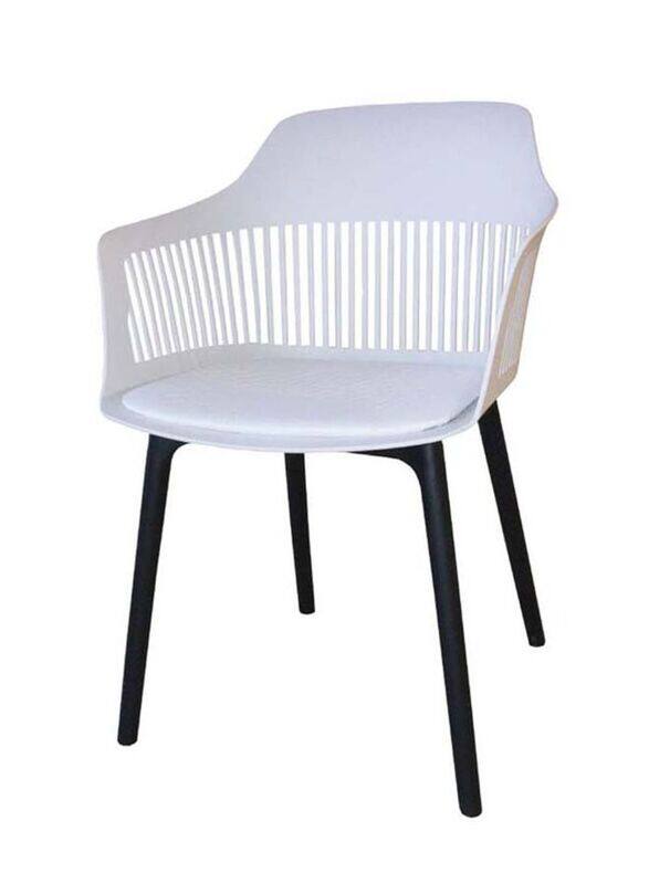 

Jilphar Furniture Modern Fiber Plastic Chair with Fabric Seat, White