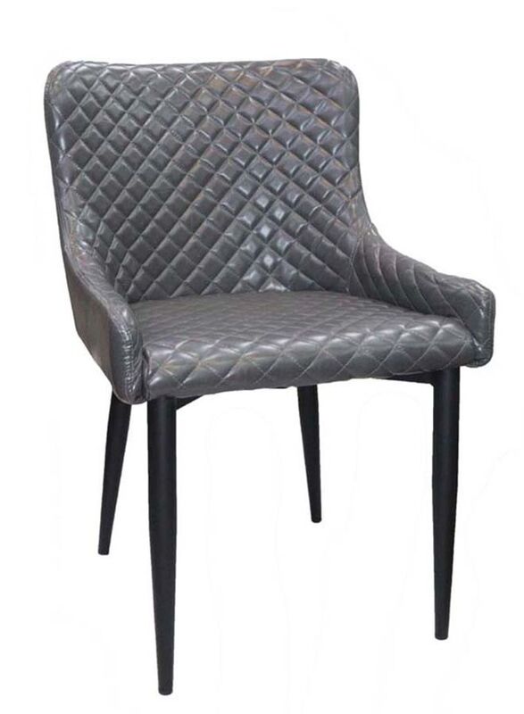 Jilphar Armless Leather Dining Chair, Grey
