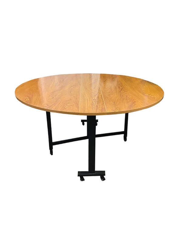 

Jilphar Furniture Multifunctional Wooden Folding Dining Table, 150Dia, Brown