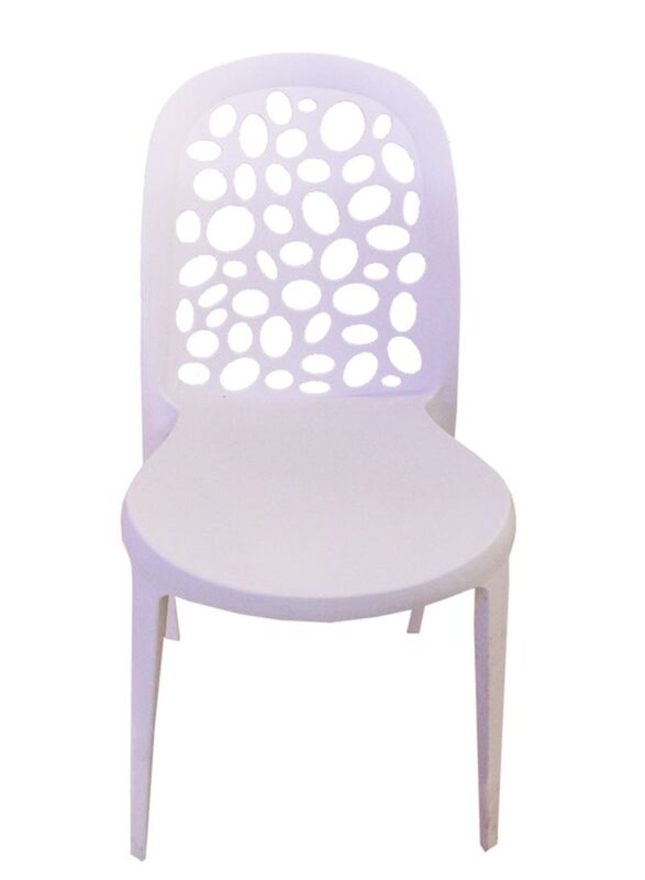 Jilphar Furniture Modern Light Weight Fiber Plastic Armless Chair, White