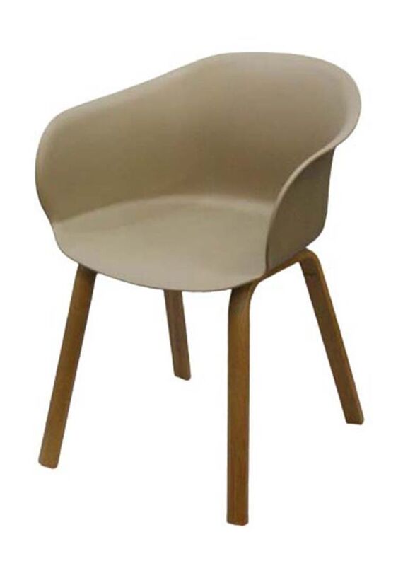 Jilphar Furniture Fiber Plastic Chair with Metal Legs, Beige