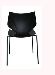 Jilphar Furniture Armless Fiber Plastic Chair, Black