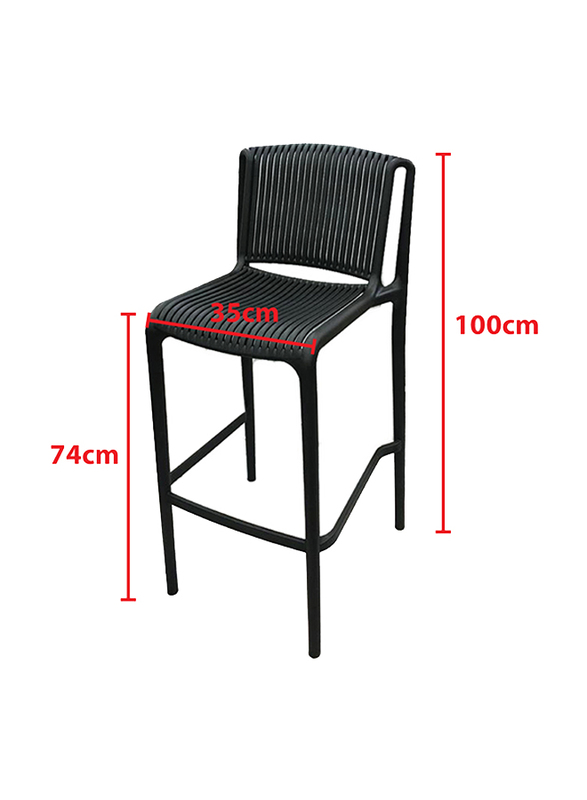 Jilphar Furniture Polypropylene High Bar Chair, Black