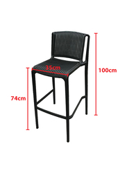 Jilphar Furniture Polypropylene High Bar Chair, Black