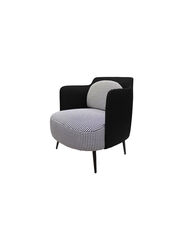 Jilphar Furniture Luxury Arm Sofa Premium Leather & Fabric, Black/Grey