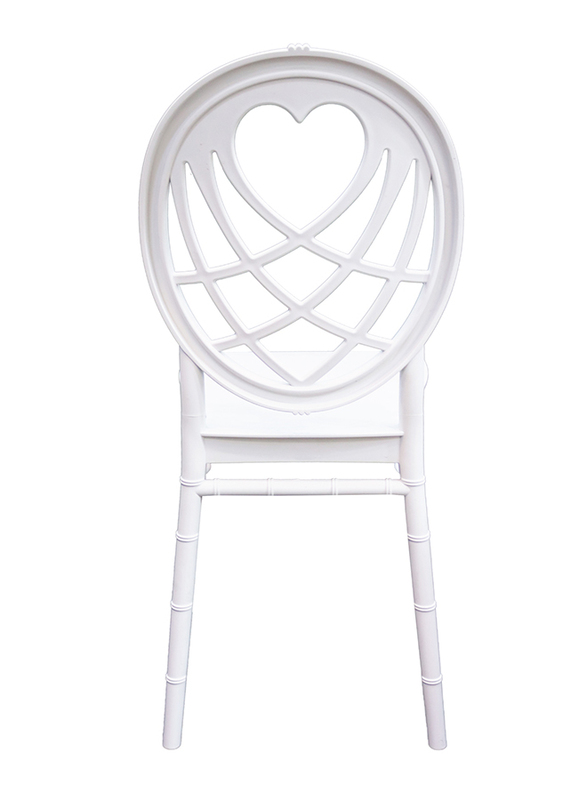 Jilphar Furniture Polypropylene Heart Back Dining Chair, JP1394, White