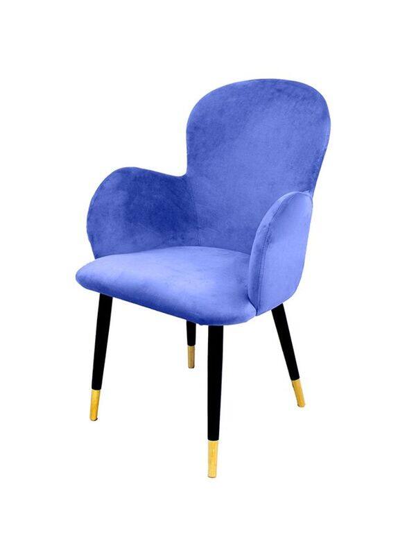 

Jilphar Furniture Velvet Armchair With Black Legs Gold Tips, Purple