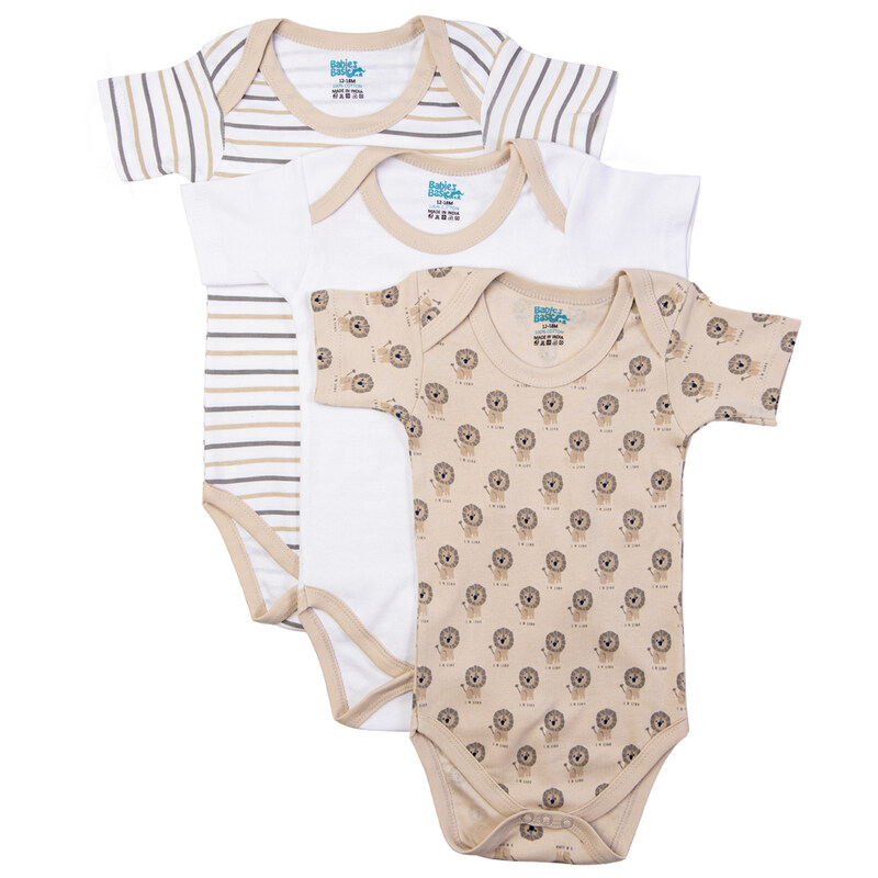 

Babiesbasic Babies Basic Printed Romper - Pack of 3, 0-3 Months , Multi Color