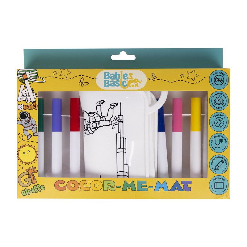 Babies Basic Reusable Silicone Colouring Mat with Pens and Travel Case - Dubai Design