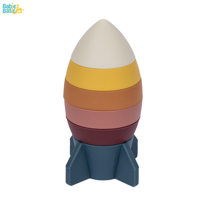 Babies Basic Silicone Stacking Toy for Babies/Kids, Rocket Shape, BPA Free 100% Safe - Rocket
