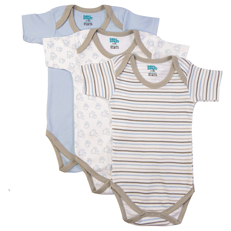 

Babiesbasic Babies Basic Printed Romper - Pack of 3, 12-18 Months , Multi Color