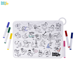 Babies Basic Reusable Silicone Colouring Mat with Pens and Travel Case - Arabic Alphabet Design
