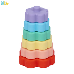 Babies Basic Silicone Stacking Toy for Babies/Kids, Stacking Cup,Flower Shape, BPA Free 100% Safe - Flower