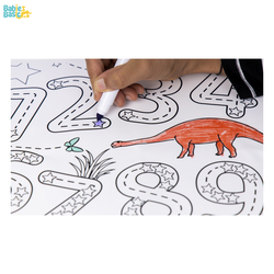 Babies Basic Reusable Silicone Colouring Mat with Pens and Travel Case - Number Design