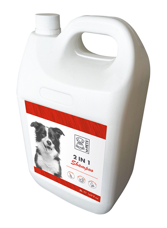 M Pets 2 in 1 Dog Shampoo & Conditioner, 5 Liter, White