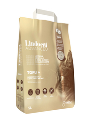 Lindocat Biodegradable Advanced Tofu Plus Fragrance Free Cat Litter, 5 Liter, Brown