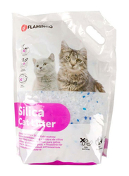 Flamingo Silica Medium Grains Cat Litter, 5.5 Liters, White