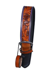 Engraved Leather Dog Collar Tan, Large, Brown
