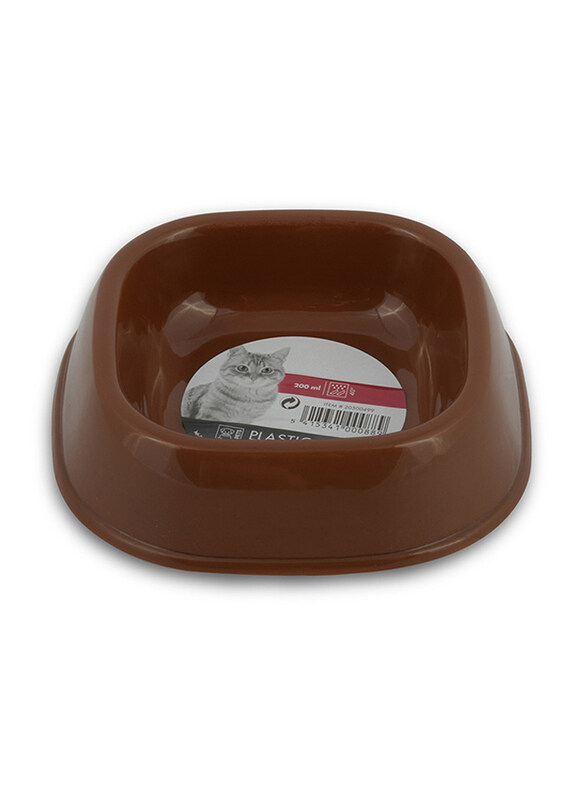 

M-Pets Plastic 200 ML Cat Food Water Bowl, Brown