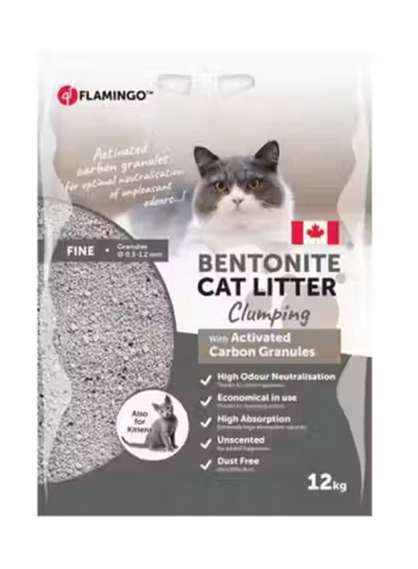 

Flamingo 12 Kg Cat Litter Activated Carbon Granules, Grey