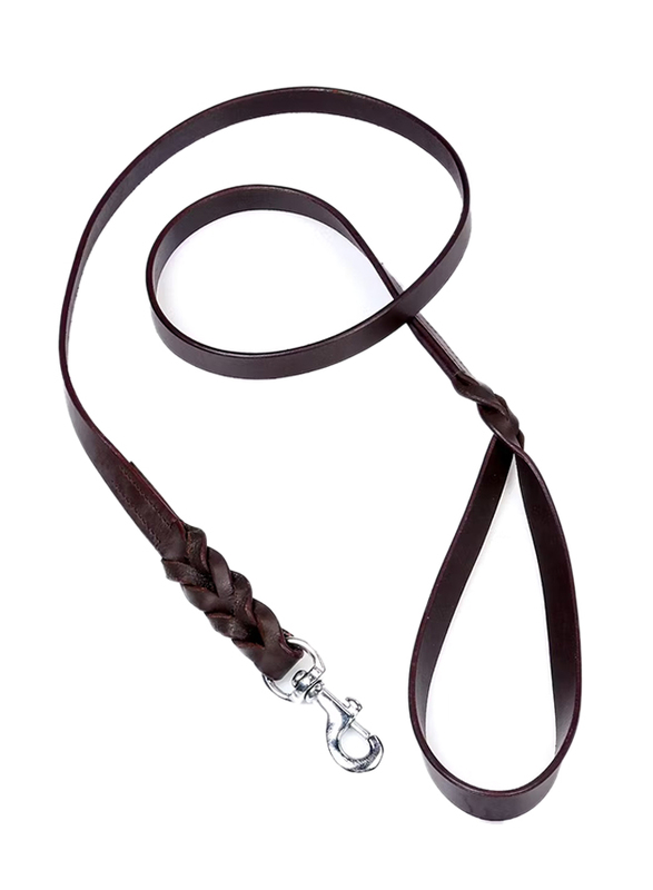 Bugsy Leather Dog Leash, Brown